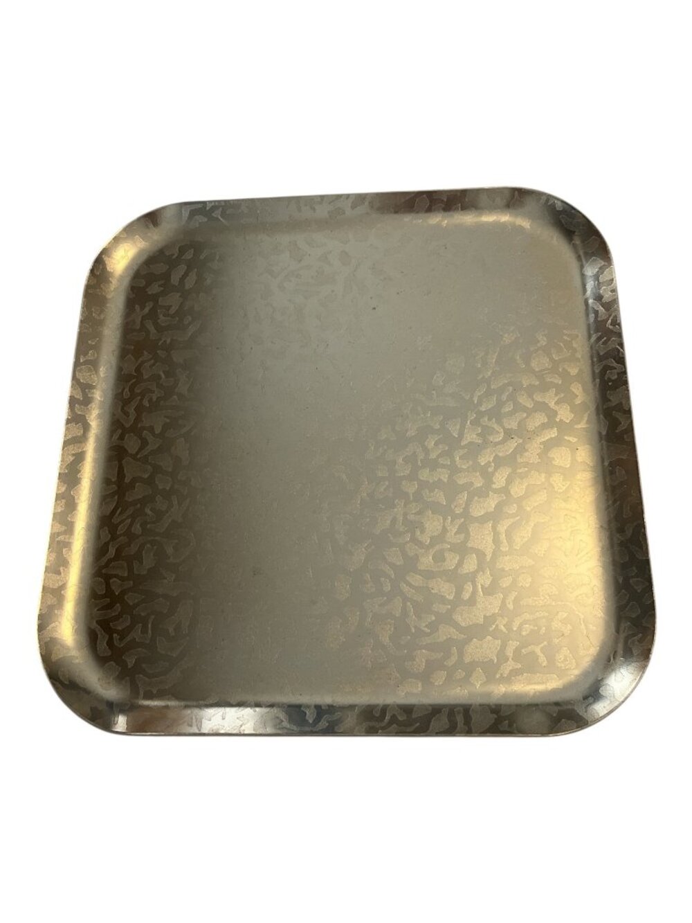 Vintage Kensington More Gold Tone Metal Serving Tray 10.75" Square Textured Vani